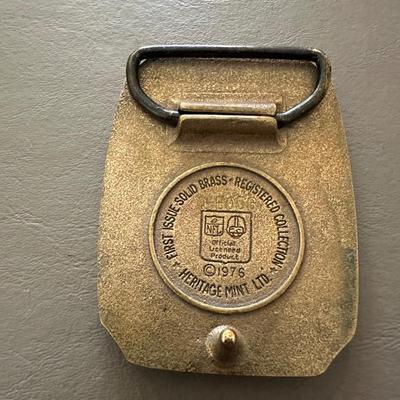 K OF C BELT BUCKLE AND 1976 DENVER BRONCOS BELT BUCKLE