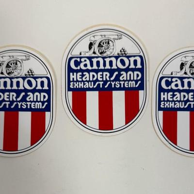 Vintage Automotive Equipment Stickers - Cannon Headers and Exhaust Systems