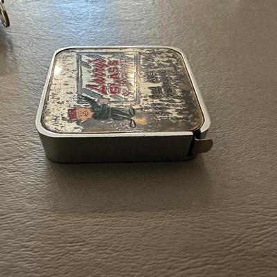 LIGHTER, 2 FOLDING MULTI FUNCTION POCKET KNIVES AND SMALL TAPE MEASURE