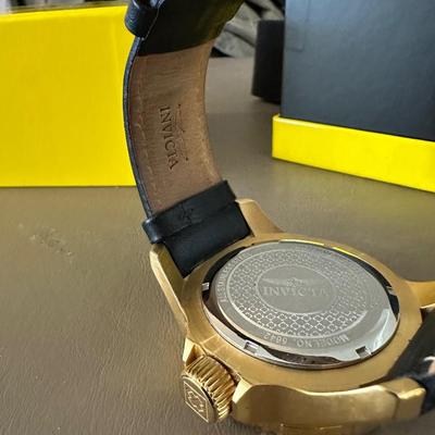 INVICTA 49 MM MEN’S WATCH WITH LEATHER BAND