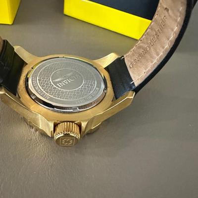 INVICTA 49 MM MEN’S WATCH WITH LEATHER BAND