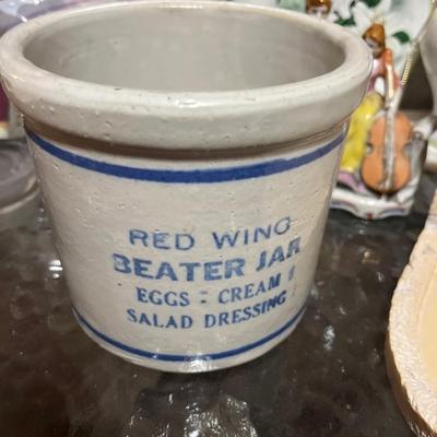 Red Wing beater crock, misc kitchen & decor