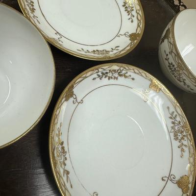 Tea for Two Nippon hand painted tea cups and saucers