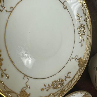 Tea for Two Nippon hand painted tea cups and saucers