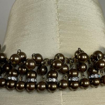 3 Piece Bronze faux pearl Necklace set