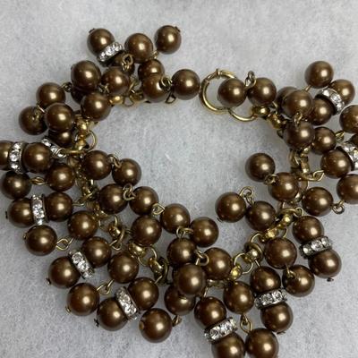 3 Piece Bronze faux pearl Necklace set