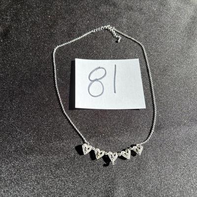 Silver Tone Heart Necklace