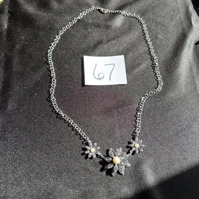 Silver Tone Blosson Necklace