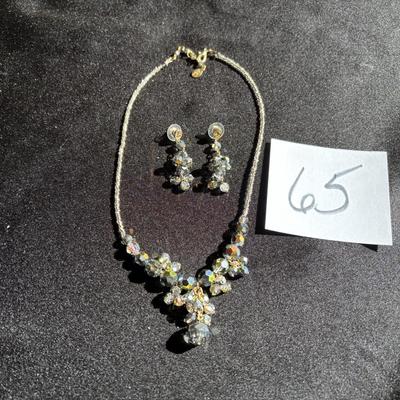 Bead Necklace and Earrings