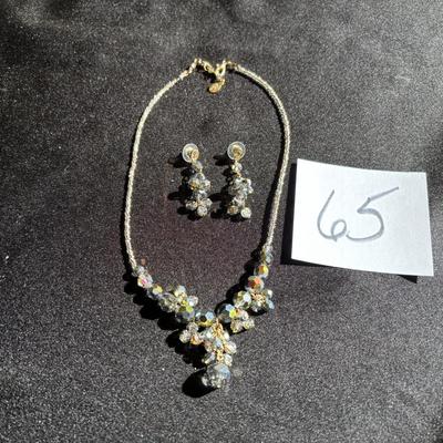 Bead Necklace and Earrings