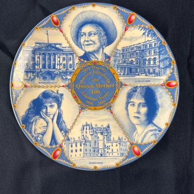 Sutherland England Bone China 8" Plate Queen Elizabeth Mother 100th Birthday