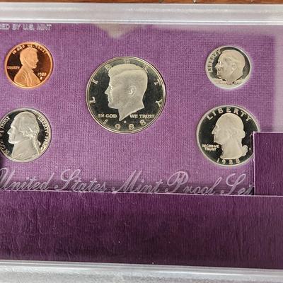 9 sets of United States Mint Proof Sets 1984,85,86,87,88,89,91,92,93