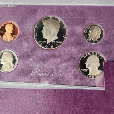 9 sets of United States Mint Proof Sets 1984,85,86,87,88,89,91,92,93