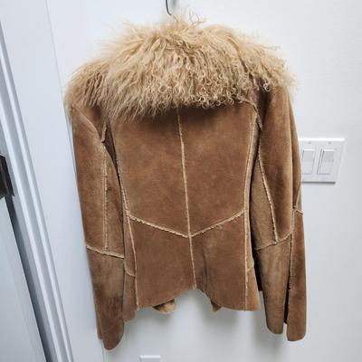 Guess Leather Mongolian Fur Coat XL