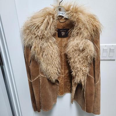 Guess Leather Mongolian Fur Coat XL