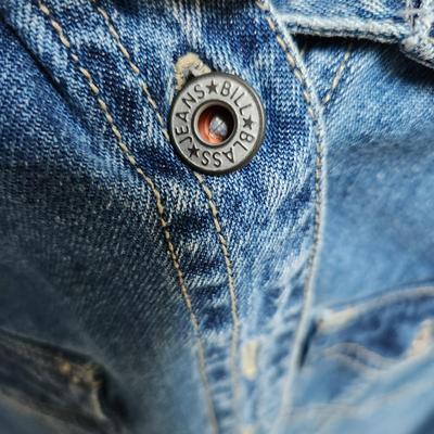 Bill Blass Demin W Patchwork Back Shirt 100% Cotton Size L