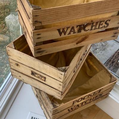 3 Wood Crates Home Decor