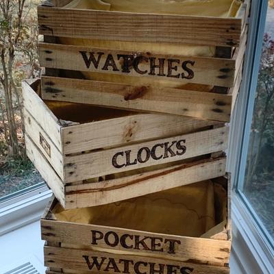3 Wood Crates Home Decor