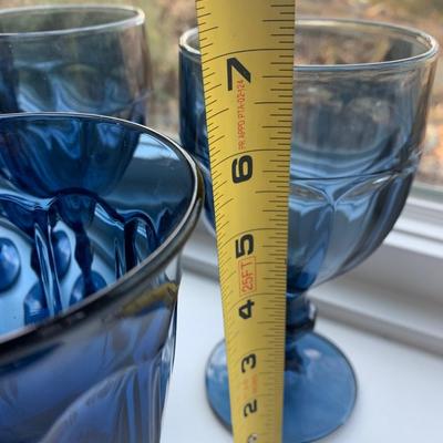 Blue & Amber Mid Century Libby Glasses Lot