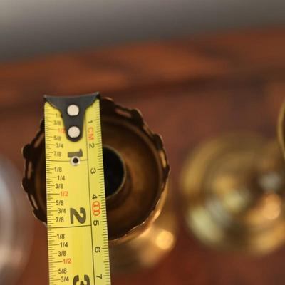 Pair of Candlesticks with 18" Glass Hurricane Shades