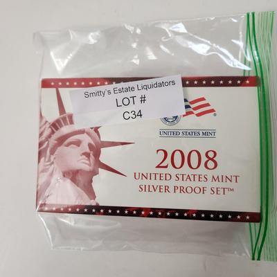 2008 United States Mint Silver Proof Set COA