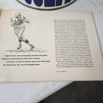 Baltimore Colts Trash Can & Booklet The best Football Game Ever