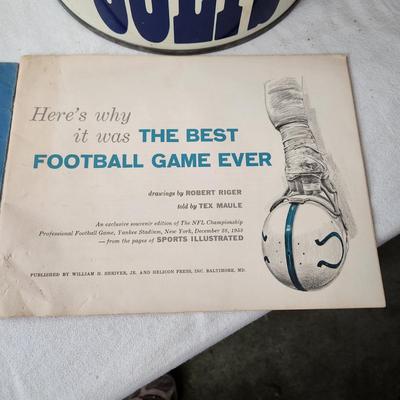 Baltimore Colts Trash Can & Booklet The best Football Game Ever