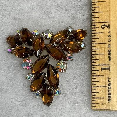 Vintage Topaz Rhinestone Pin