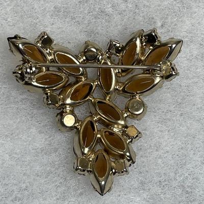 Vintage Topaz Rhinestone Pin