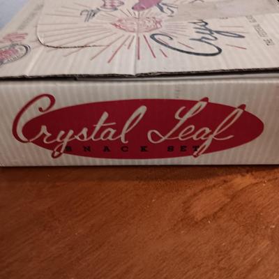CRYSTAL LEAF SNACK SET, NEW REED PLACEMATS AND A TEA KETTLE