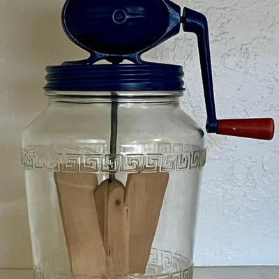 Vintage Glass Butter Churn