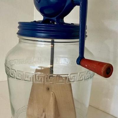 Vintage Glass Butter Churn