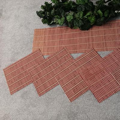 71" REED TABLE RUNNER WITH 8 MATCHING PLACEMATS PLUS 2 FAUX GREENERY VINES