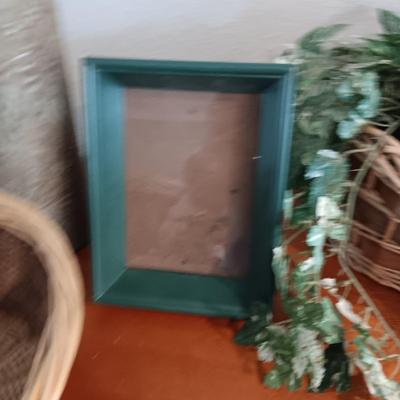 FAUX PLANTS & FLOWERS PLUS A VARIETY OF WICKER BASKETS