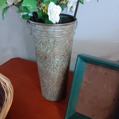 FAUX PLANTS & FLOWERS PLUS A VARIETY OF WICKER BASKETS