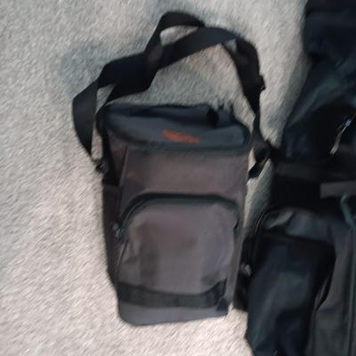LARGE BACKPACK AND A ZIPPERED BAG