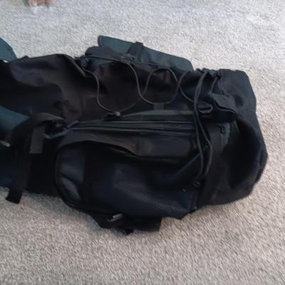 LARGE BACKPACK AND A ZIPPERED BAG