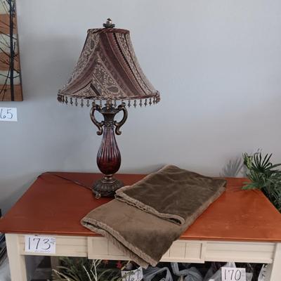 TABLE LAMP AND THROW BLANKET