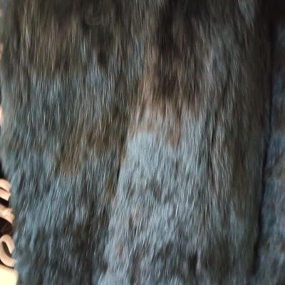 LADIES SATIN LINED RABBIT FUR JACKET (LARGE)
