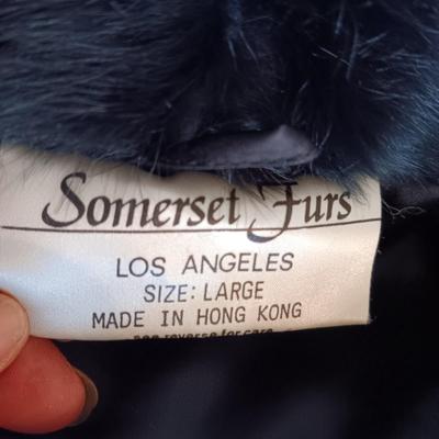 LADIES SATIN LINED RABBIT FUR JACKET (LARGE)