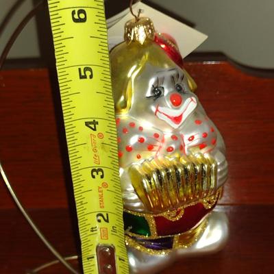 Kurt S. Adler Polonaise Collection Clown Blown Glass Ornament- Approx 5 1/2" Tall