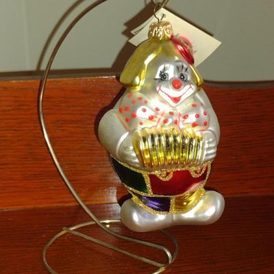 Kurt S. Adler Polonaise Collection Clown Blown Glass Ornament- Approx 5 1/2" Tall