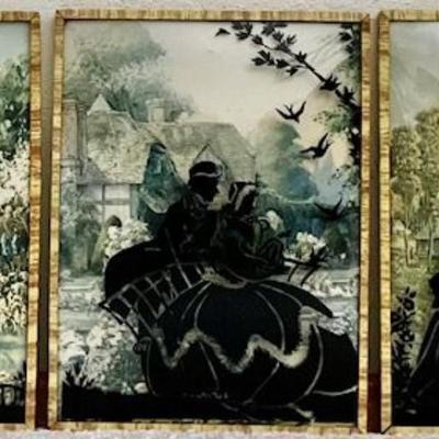 Three Vintage Framed Silhouettes
