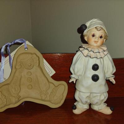 Enesco Clown Figurine and Brown Bag Cookie Mold
