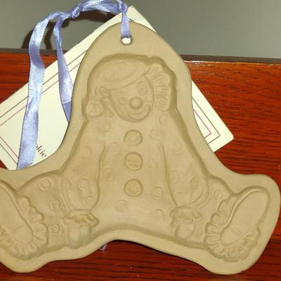 Enesco Clown Figurine and Brown Bag Cookie Mold