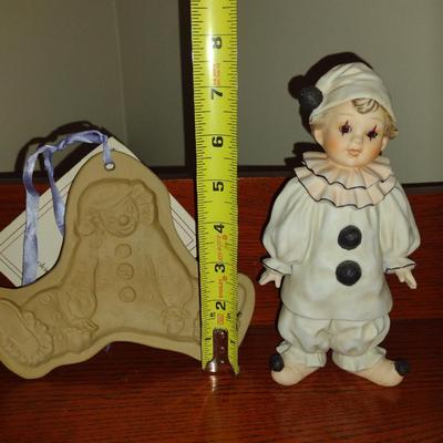 Enesco Clown Figurine and Brown Bag Cookie Mold