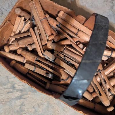 Vintage Wooden Clothes Pins