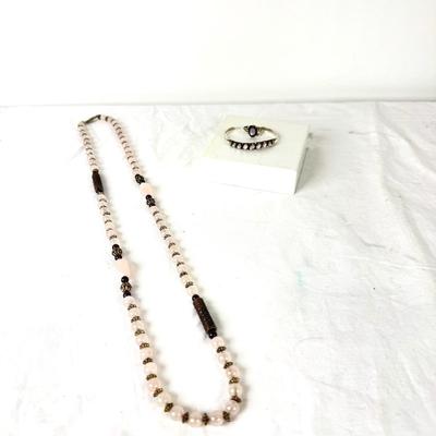 1239 Pink Quartz Silver Set