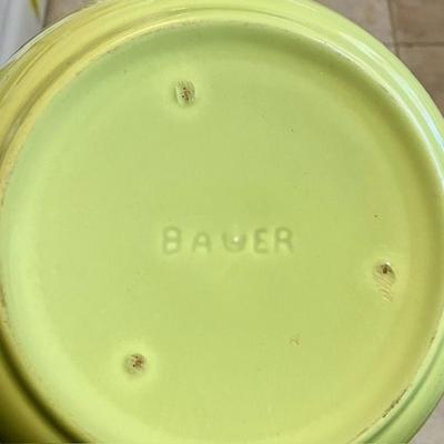 Vintage Bauer Lidded Bowl With Wooden/Copper Stand
