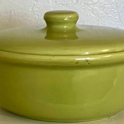 Vintage Bauer Lidded Bowl With Wooden/Copper Stand